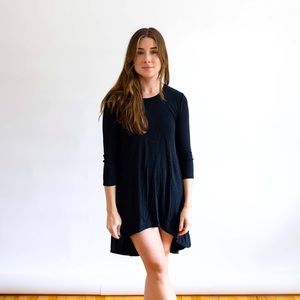 Soft Black Dress with 3/4 Sleeves and How Low Skirt